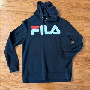 Fila Men's Black and Red Hoodie
